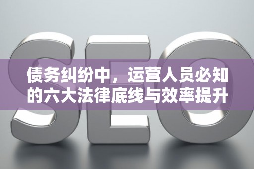 债务纠纷中，运营人员必知的六大法律底线与效率提升术